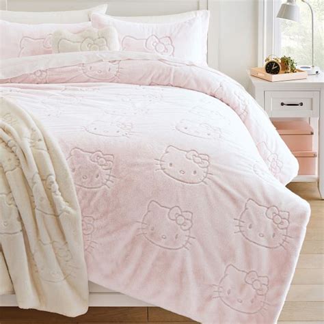 Make Bedtime More Magical with the Hello Kitty Faux Fur Comforter from Pottery Barn